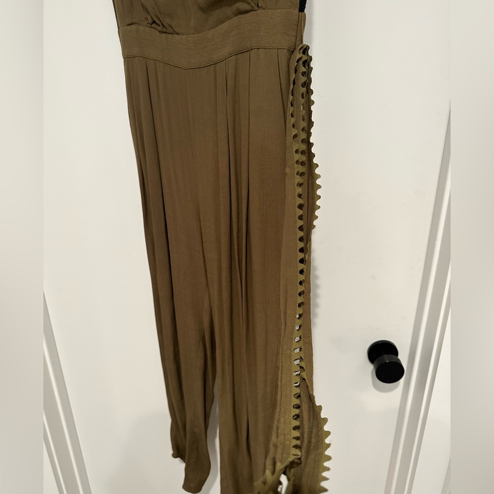 Anthropologie Leifsdottir Sani Sleeveless
Green Surplice Wrap Utility Jumpsuit - Picture 8 of 8